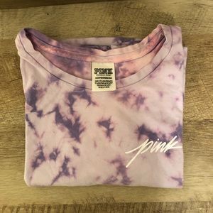 VICTORIA SECRET PINK / Purple Tie-Dye Crop Top